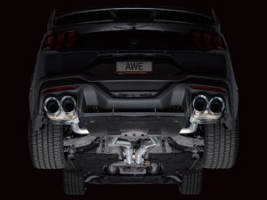 Ford Mustang Performance Exhaust - AWE Tuning - Cat Back, SwitchPath, Quad Tips - Chrome Silver - 2024+